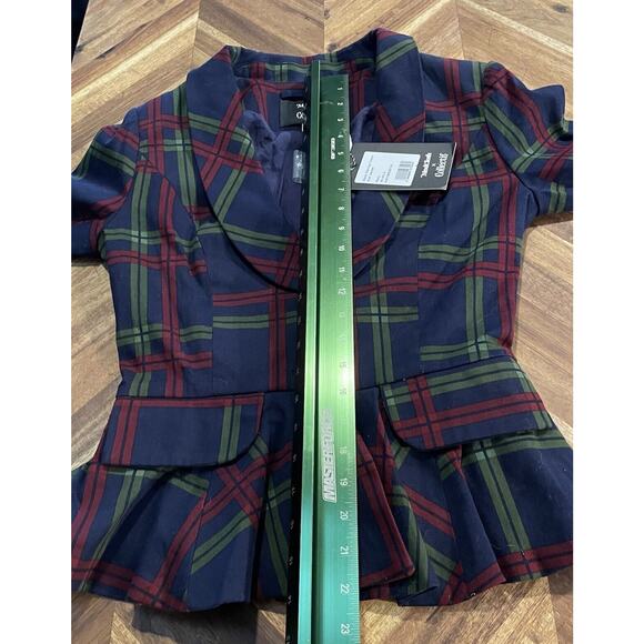 Modcloth X Collectif Blazer Meryl Darling Check Suit Jacket Cotton Blend XS New - Picture 11 of 15